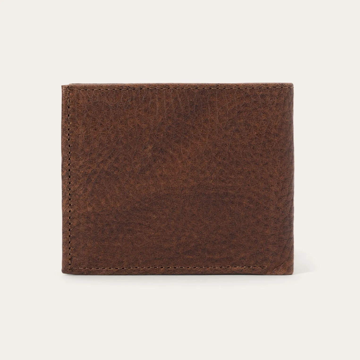 Bison Leather Stetson Rivet Bi-Fold Wallet -STETSON