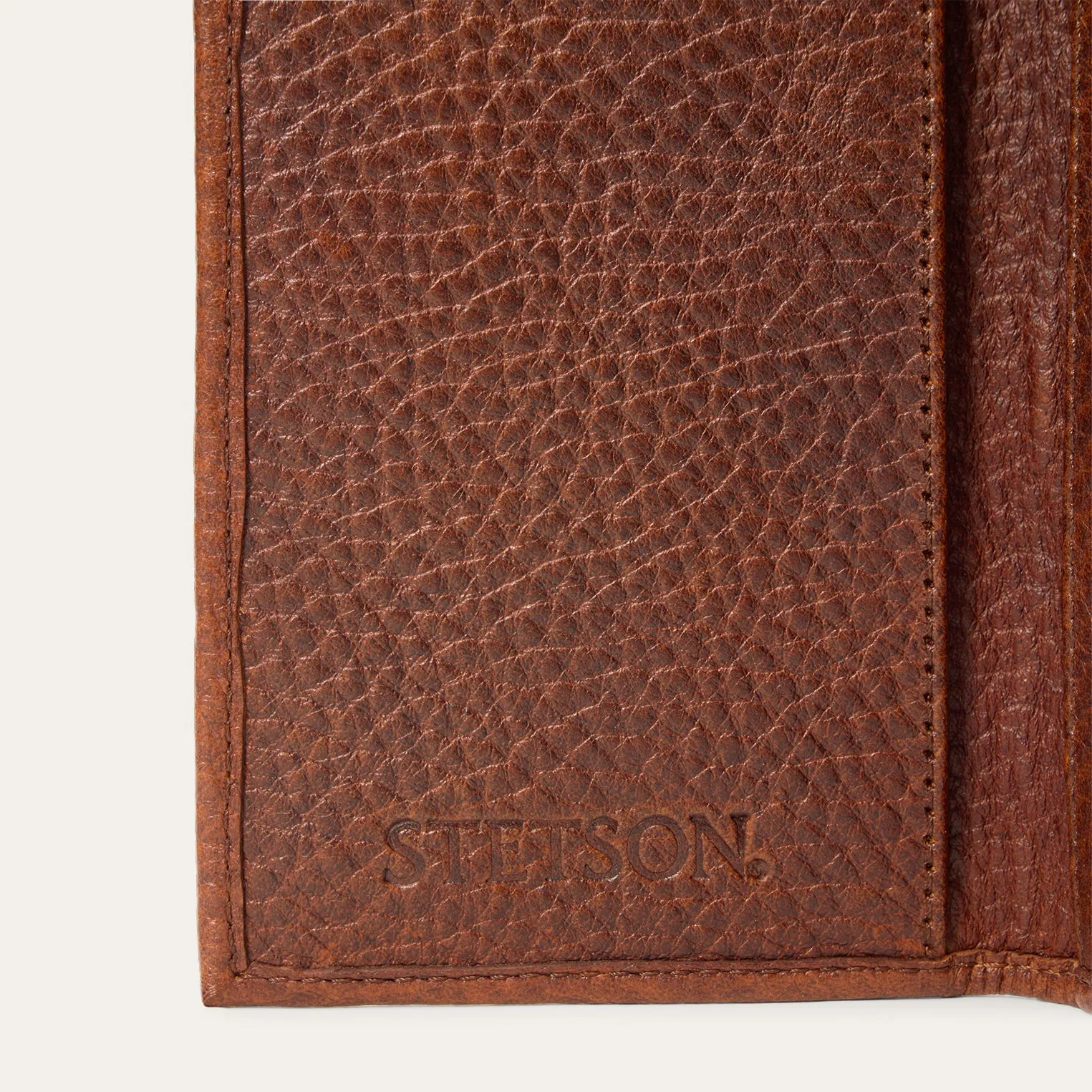 Bison Leather Stetson Rivet Checkbook Wallet -STETSON