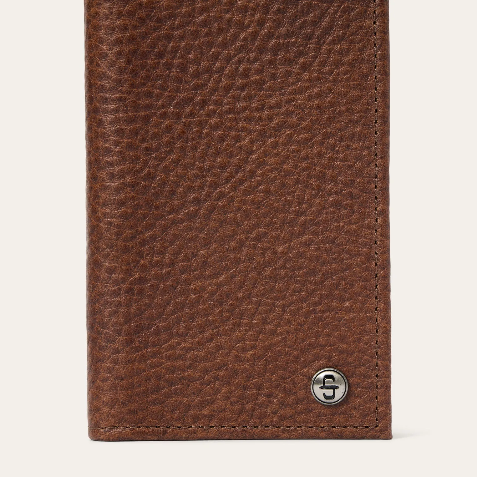 Bison Leather Stetson Rivet Checkbook Wallet -STETSON