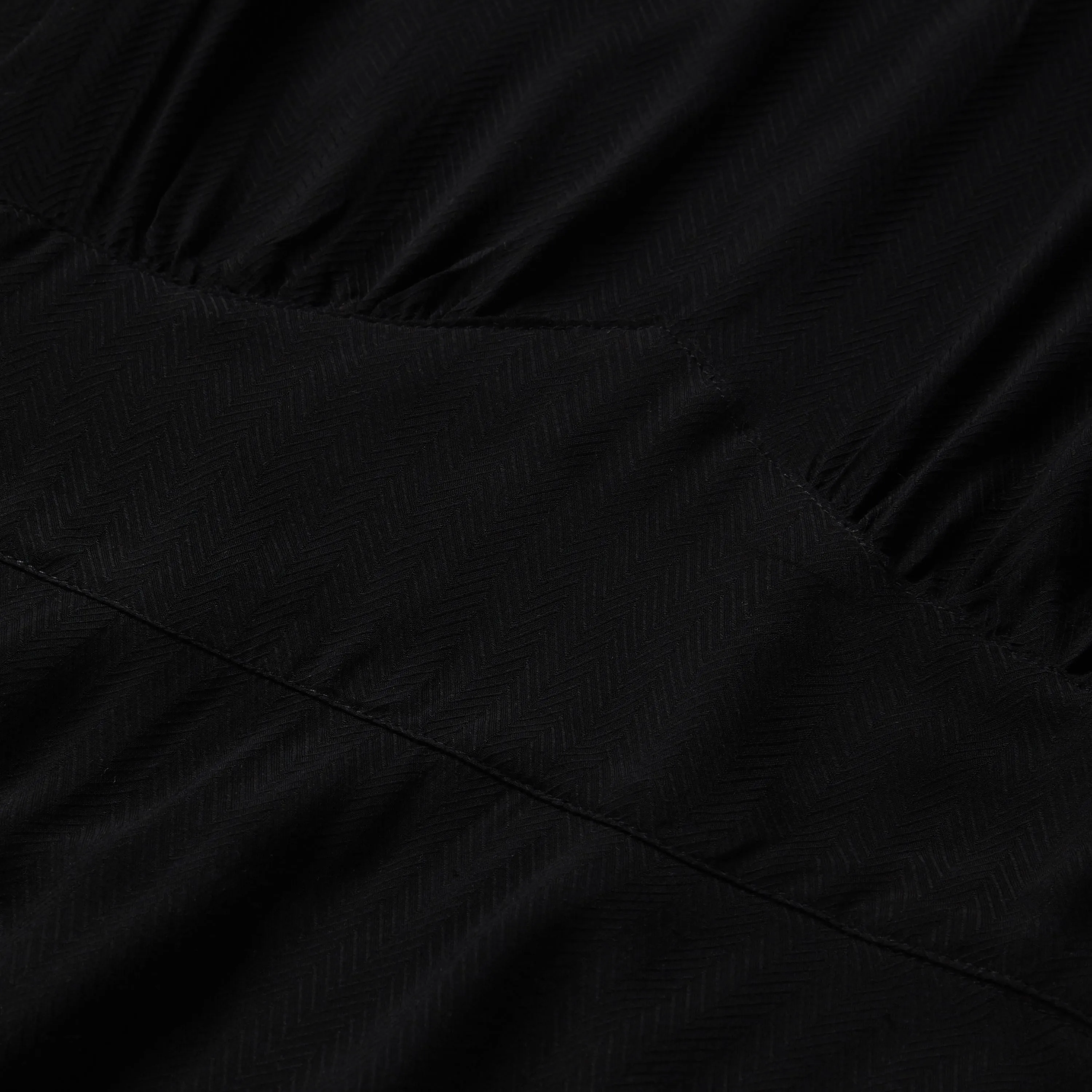 Black Herringbone Twill Midi Dress -STETSON