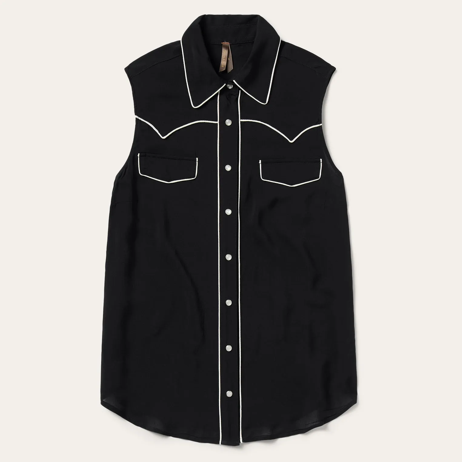 Black Sleeveless Western Shirt -STETSON