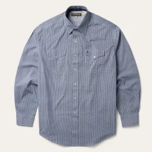 Blue Deco Geo Print Western Shirt -STETSON