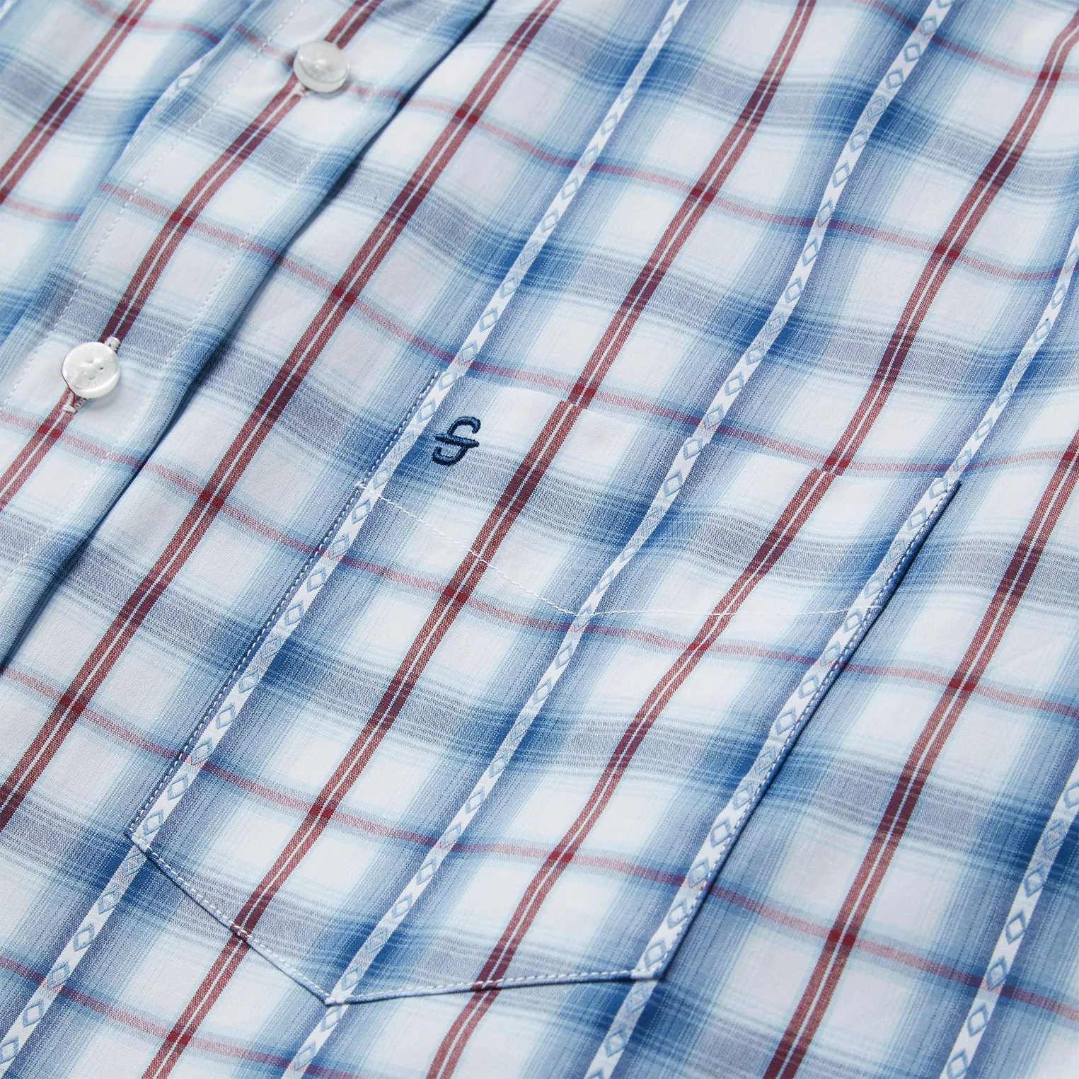 Blue Diamond Dobby Plaid Shirt -STETSON