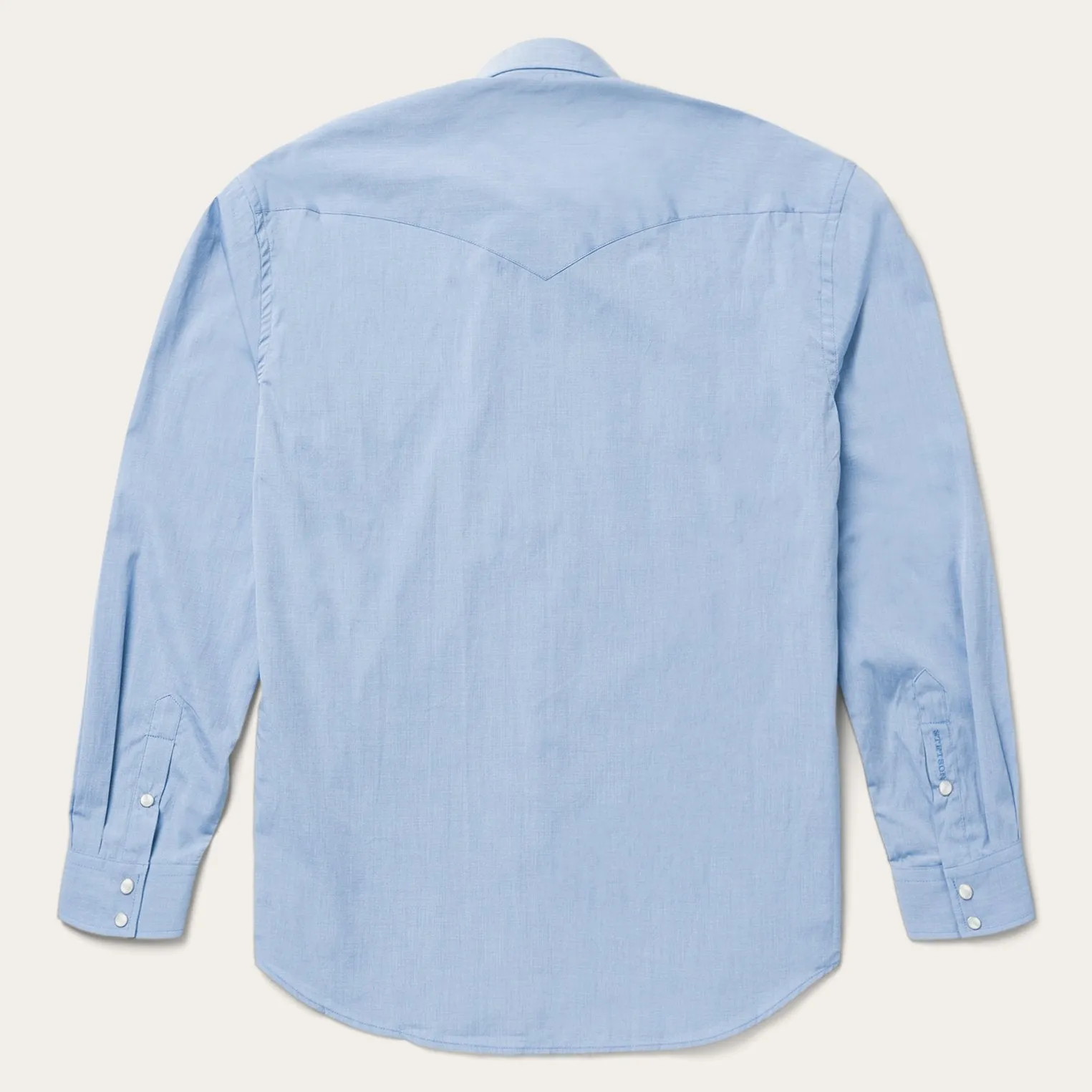 Blue End On End Solid Shirt -STETSON