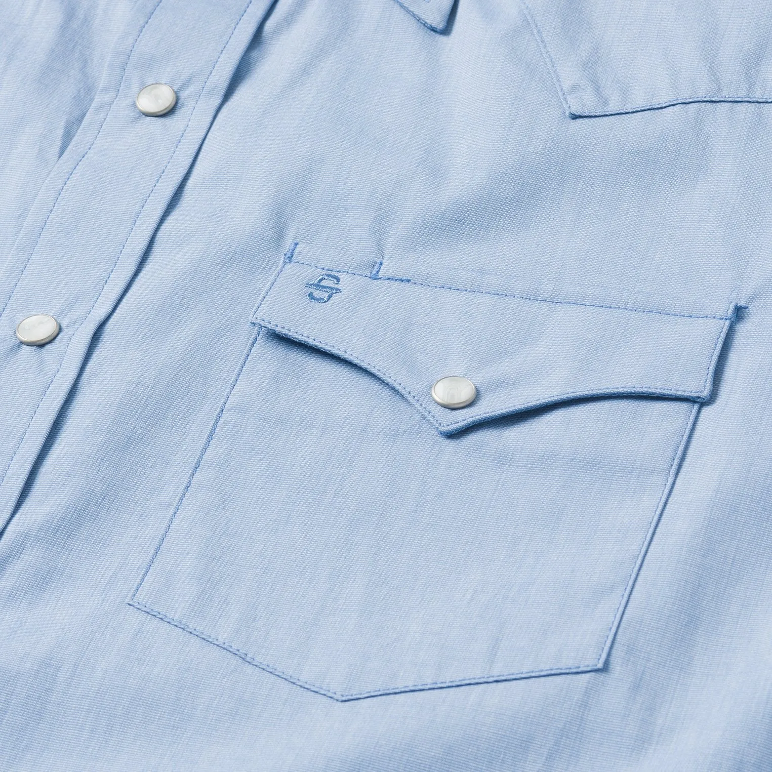 Blue End On End Solid Shirt -STETSON