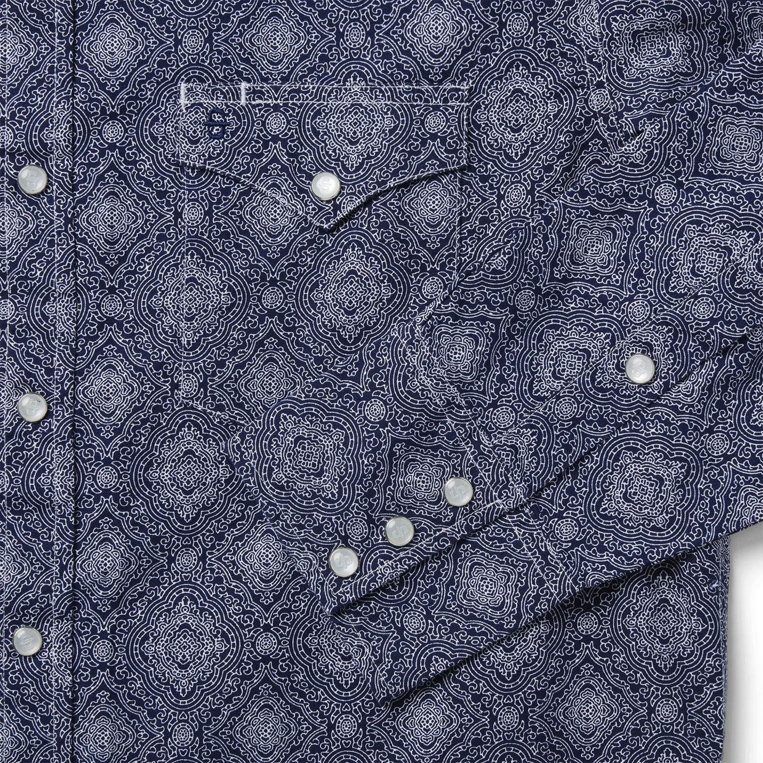 Blue Medallion Print Western Shirt -STETSON