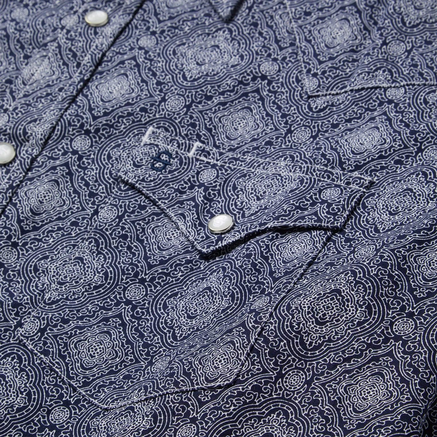 Blue Medallion Print Western Shirt -STETSON
