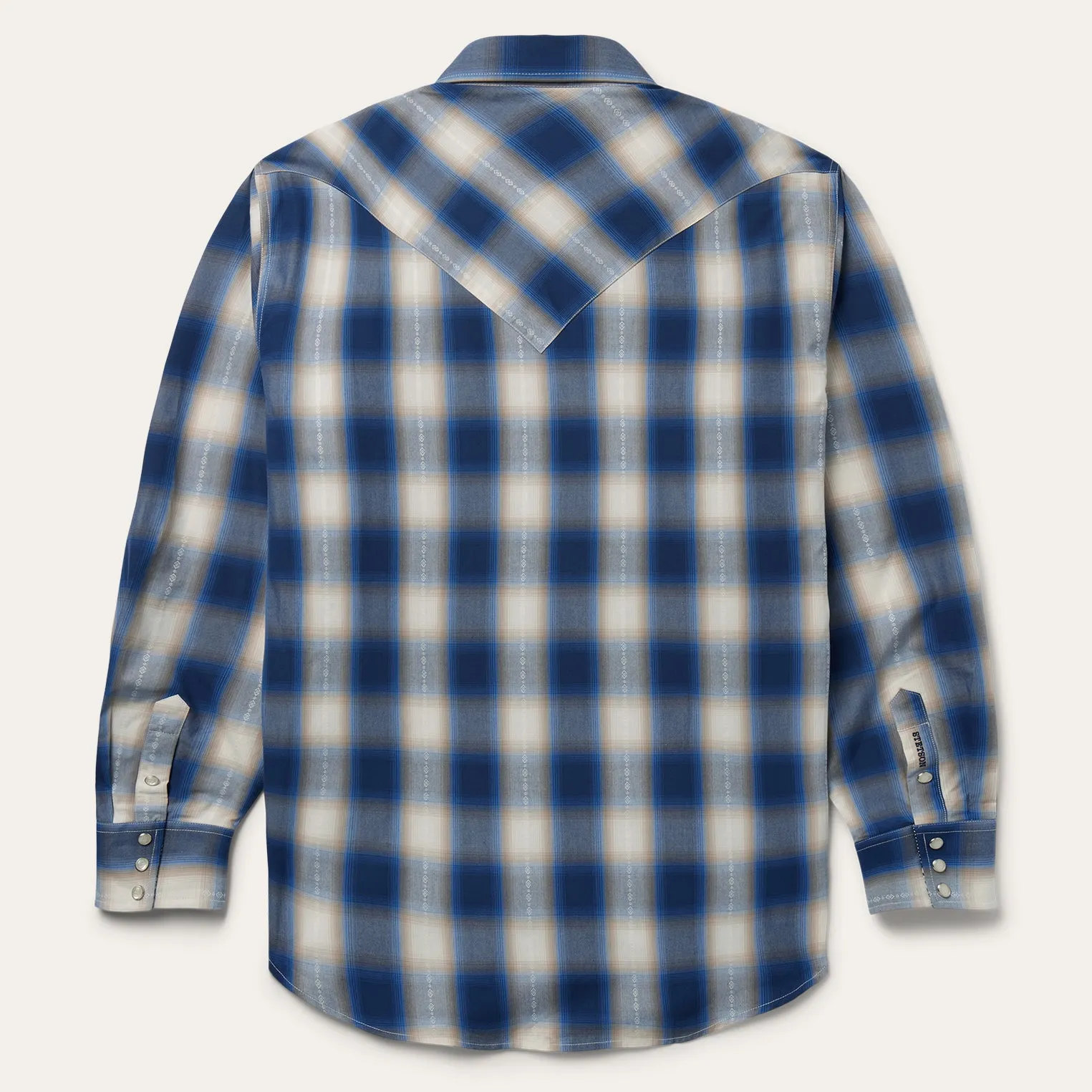 Blue Ombre Plaid Western Shirt -STETSON