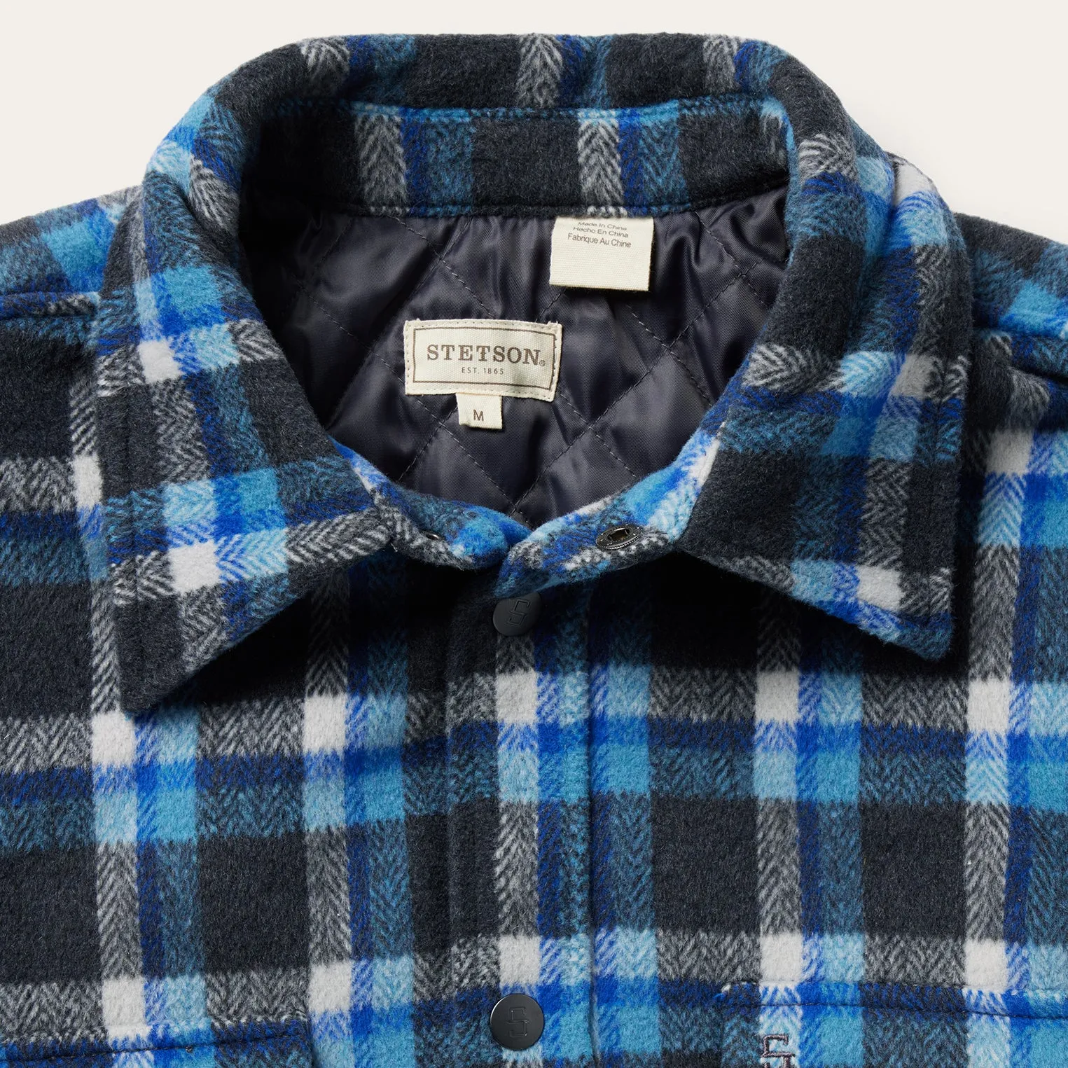 Blue Plaid Quilted Shirt Jacket -STETSON