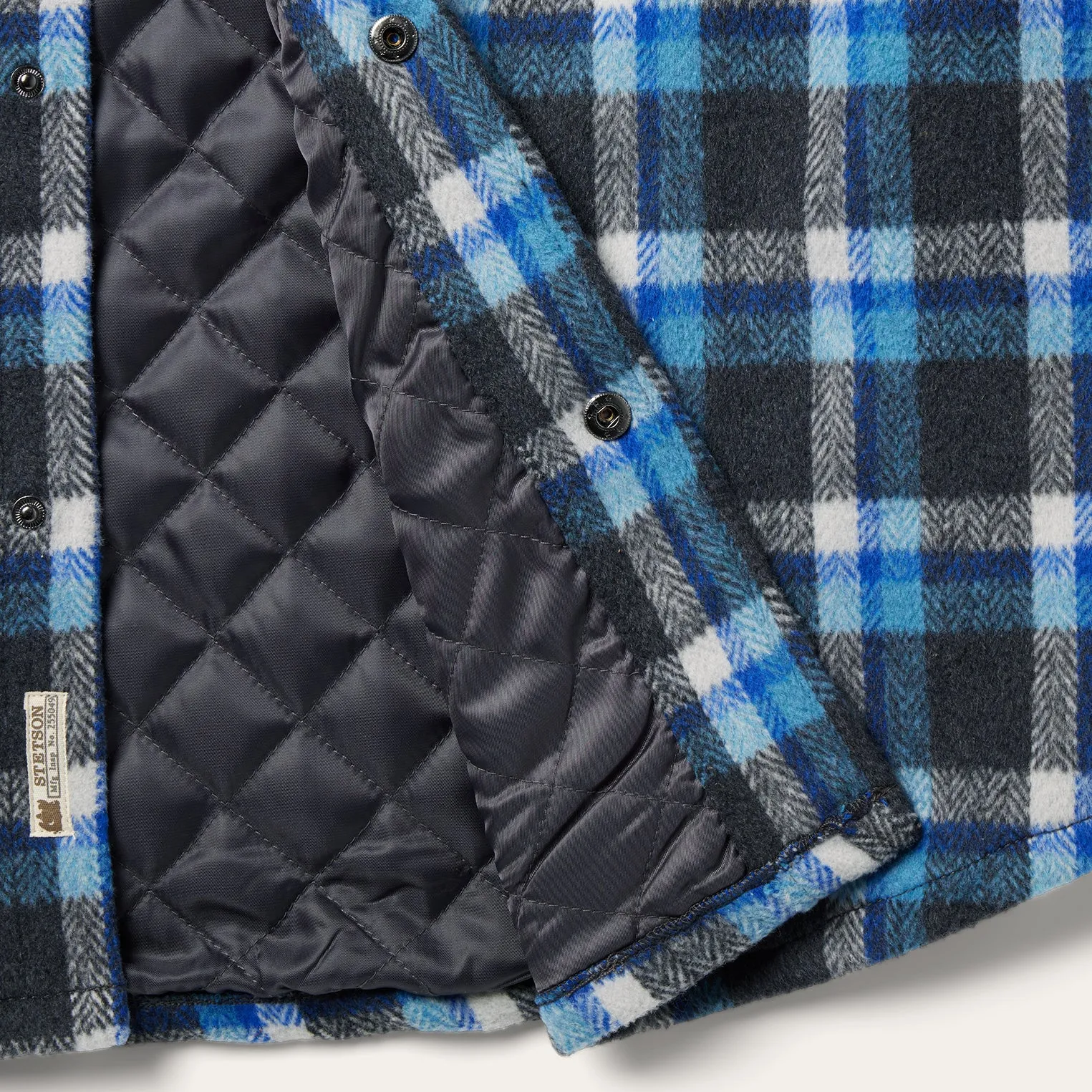 Blue Plaid Quilted Shirt Jacket -STETSON
