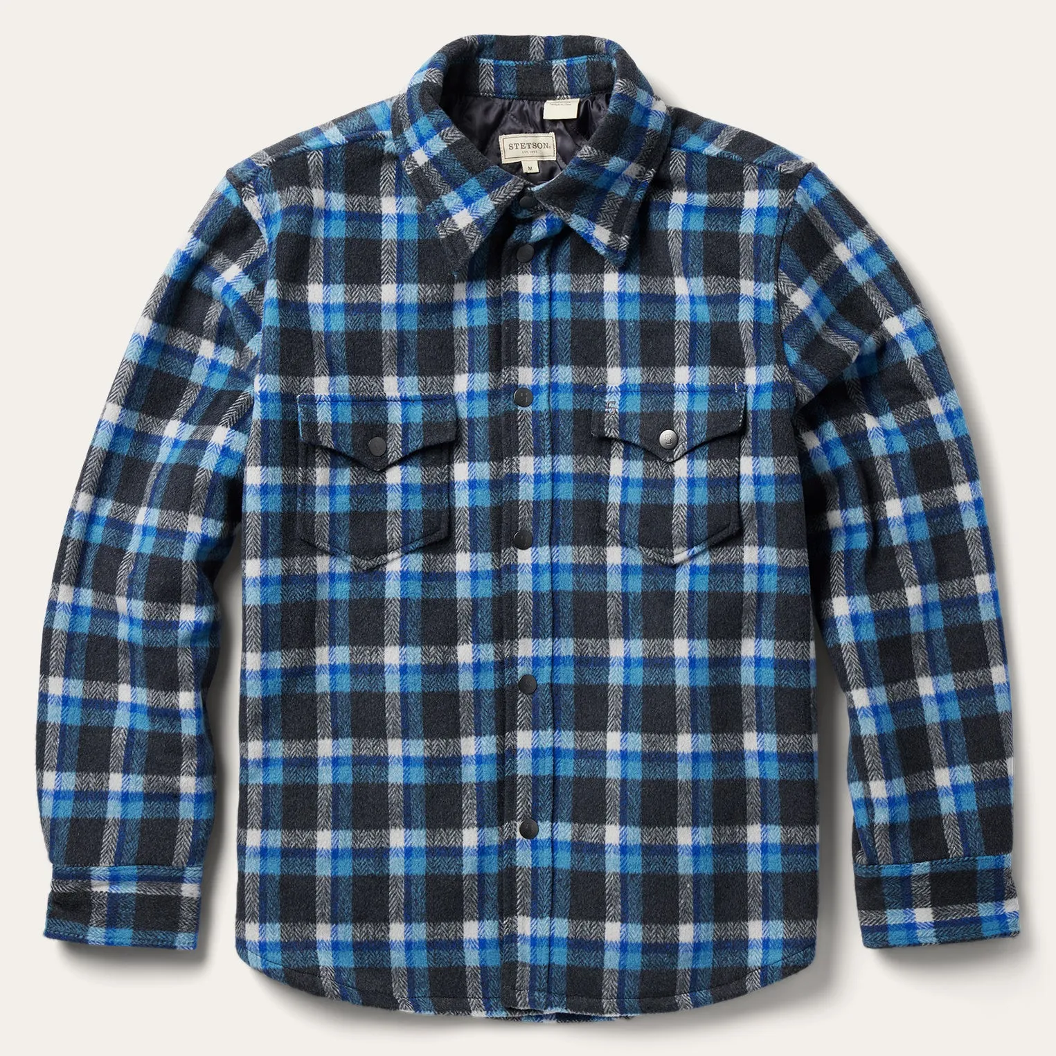 Blue Plaid Quilted Shirt Jacket -STETSON