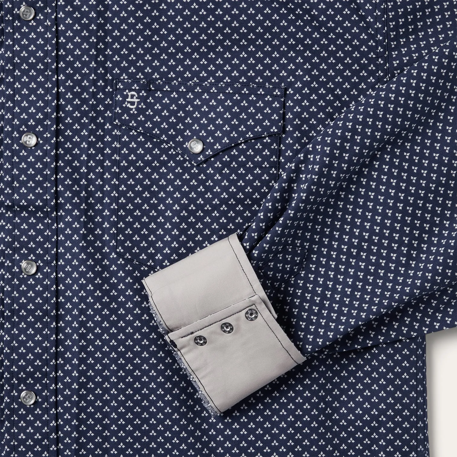 Blue Polaris Geo Print Western Shirt -STETSON