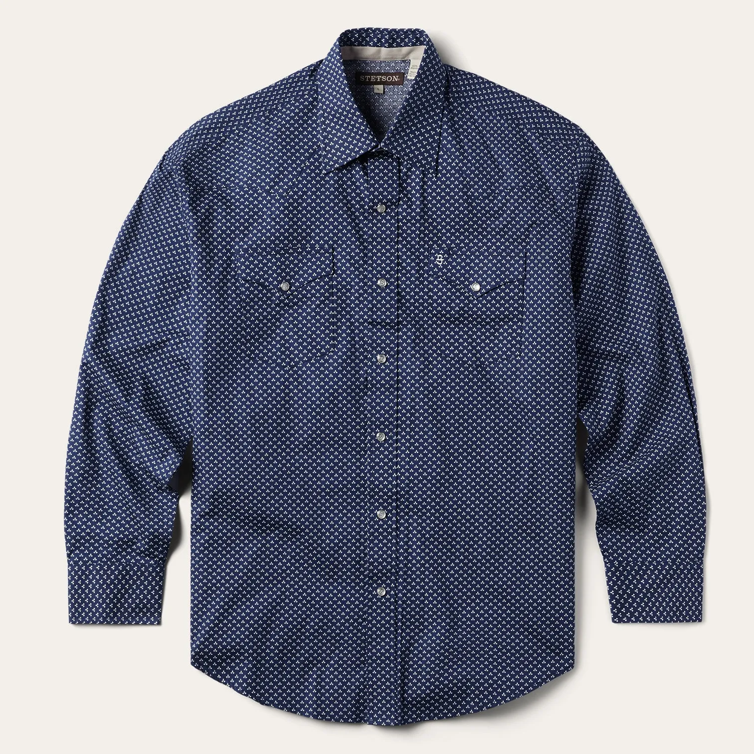 Blue Polaris Geo Print Western Shirt -STETSON