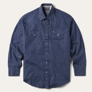 Blue Polaris Geo Print Western Shirt -STETSON