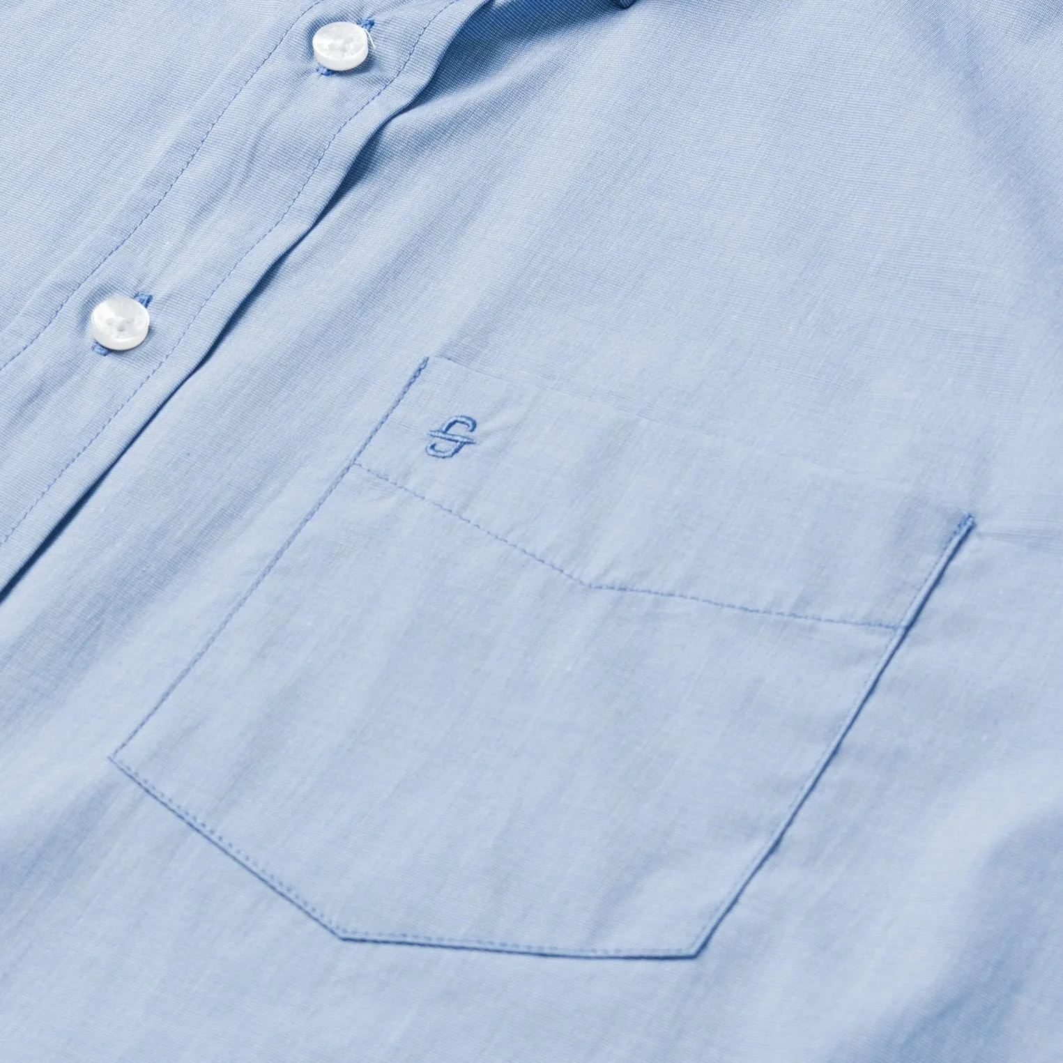 Blue Solid One-Pocket Snap-Front Shirt -STETSON