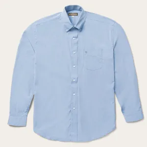 Blue Solid One-Pocket Snap-Front Shirt -STETSON