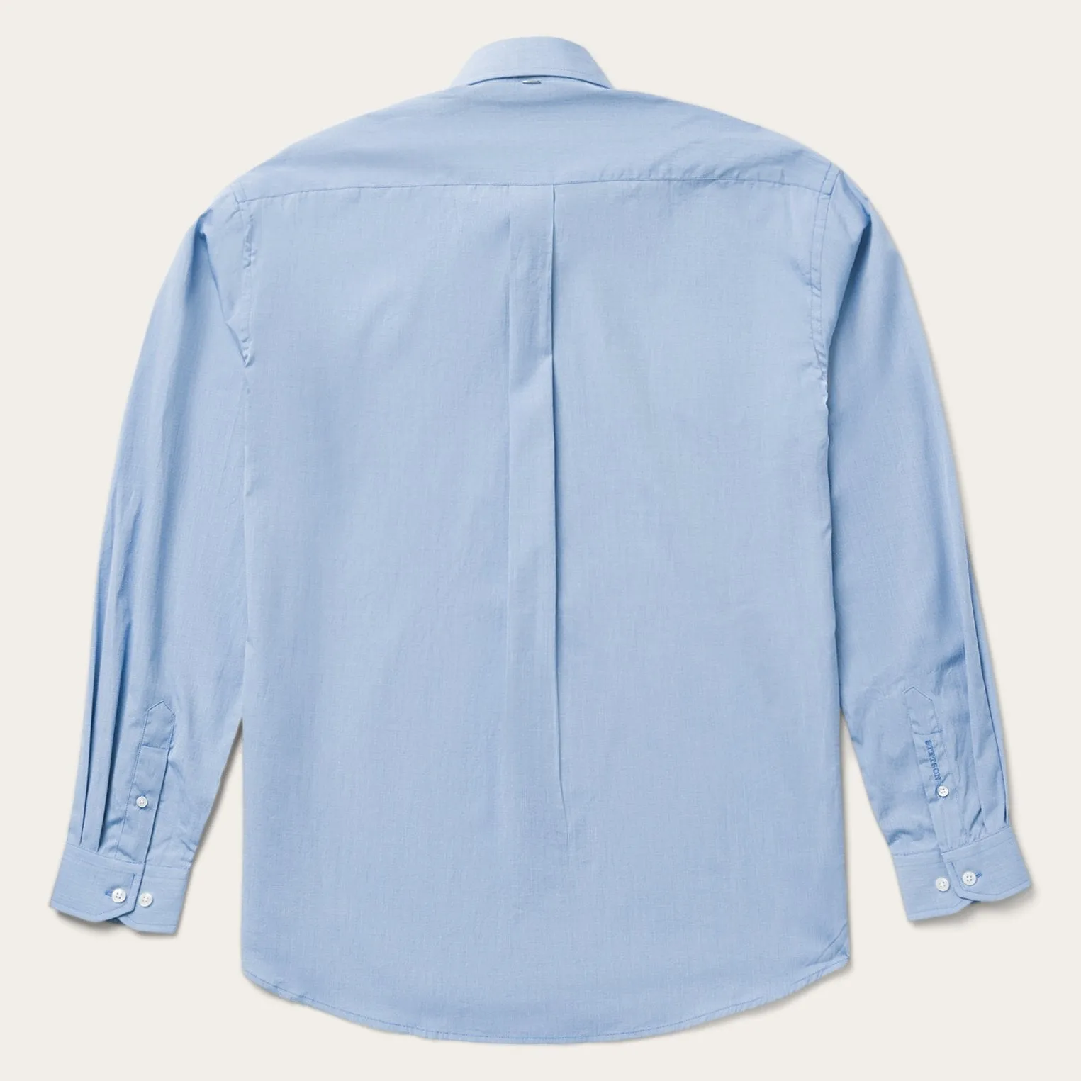 Blue Solid One-Pocket Snap-Front Shirt -STETSON
