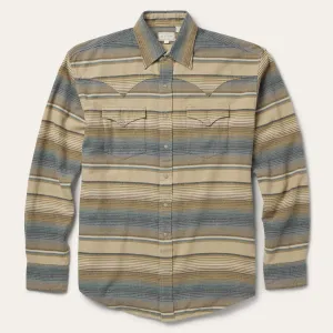 Blue Stripe Flannel Western Shirt -STETSON