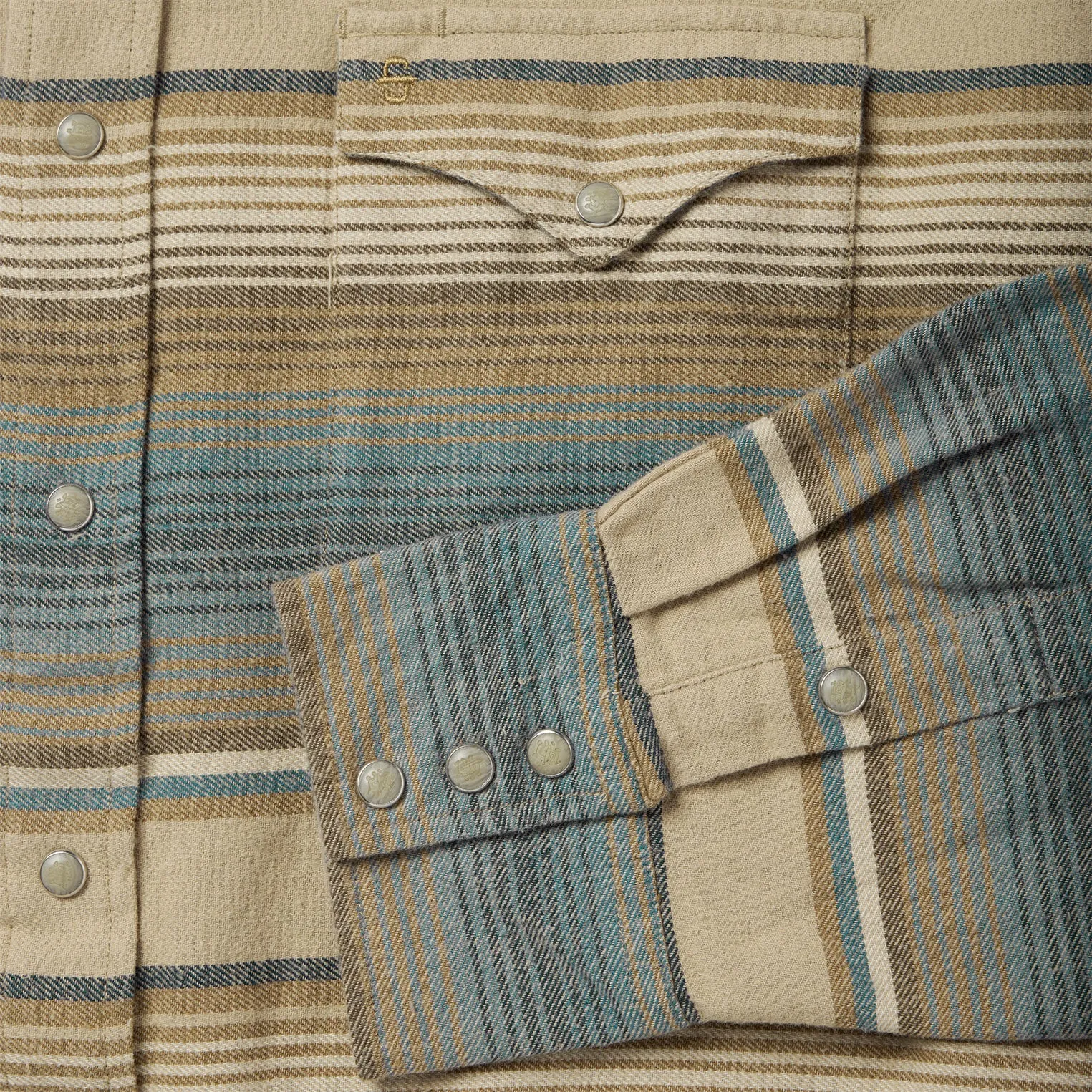 Blue Stripe Flannel Western Shirt -STETSON