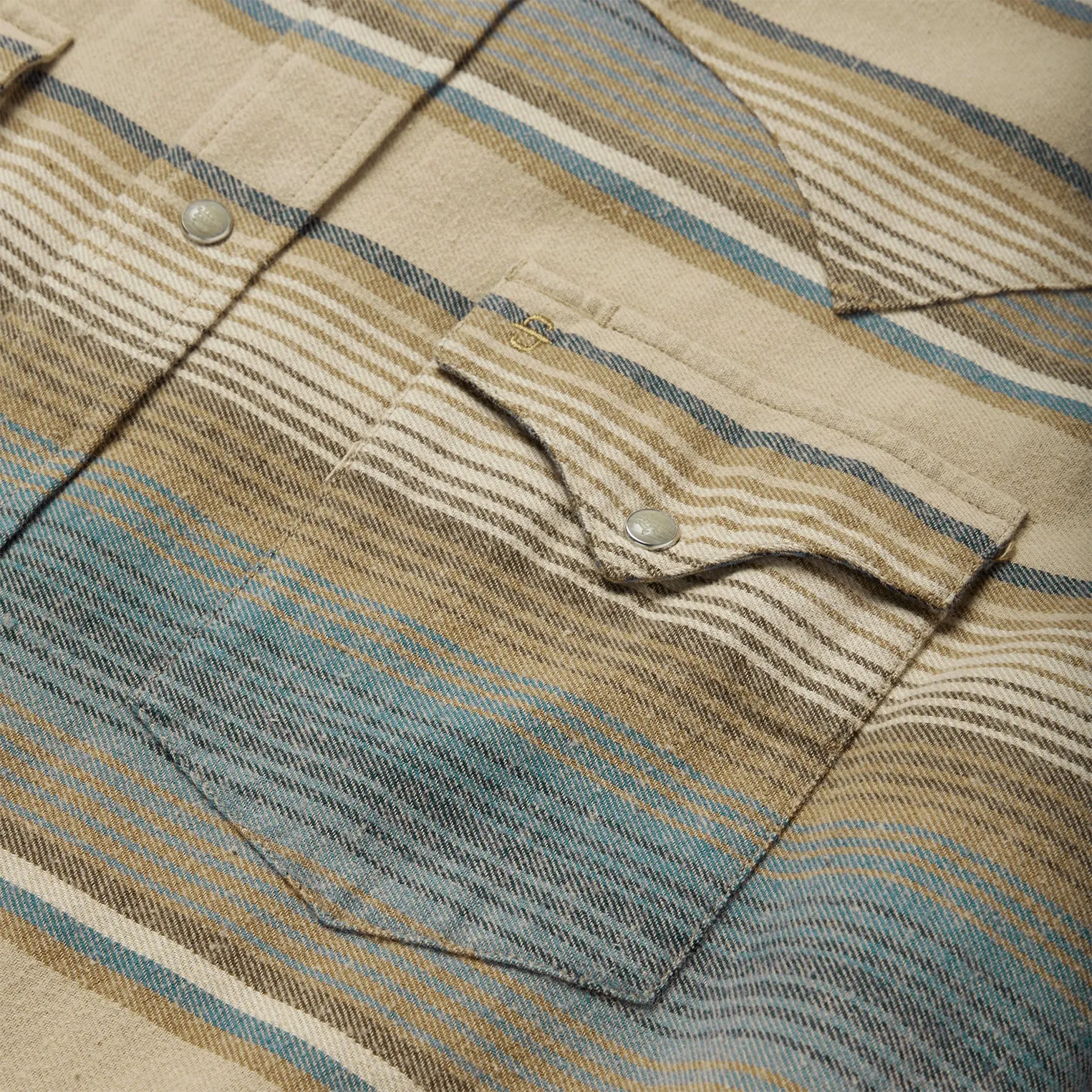 Blue Stripe Flannel Western Shirt -STETSON