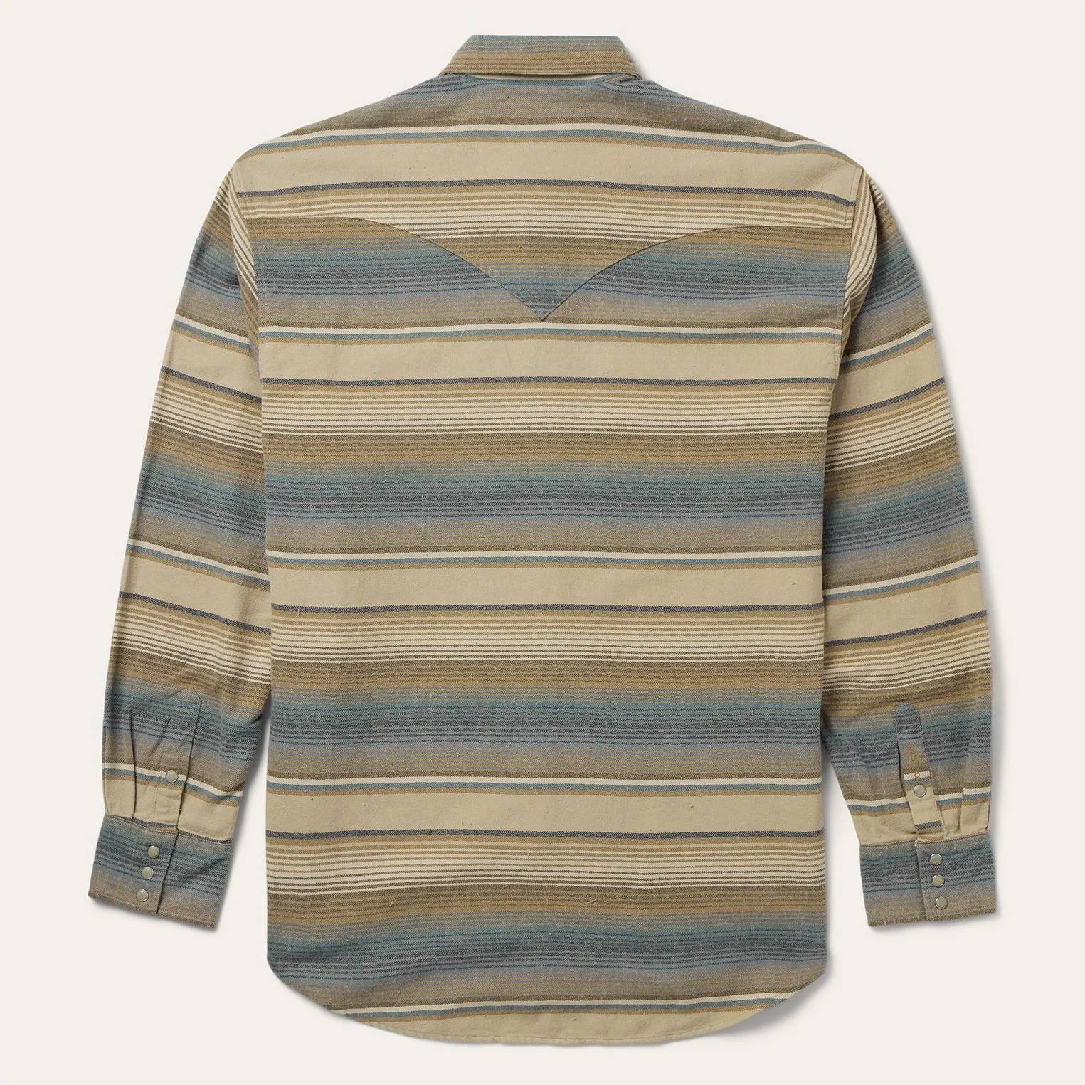 Blue Stripe Flannel Western Shirt -STETSON