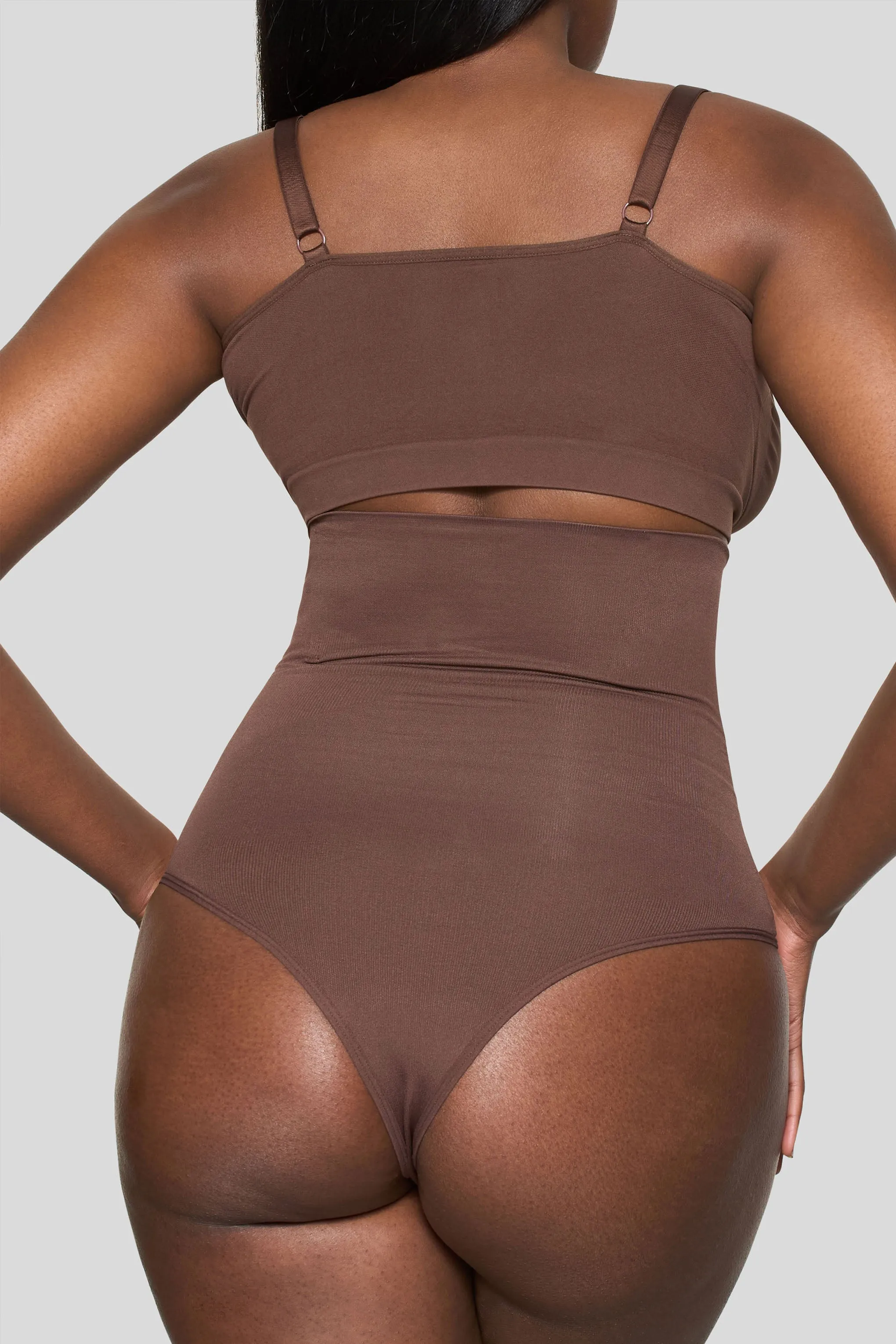 BOOMBA | Cocoa High-Waisted Thong Shapewear Club L London