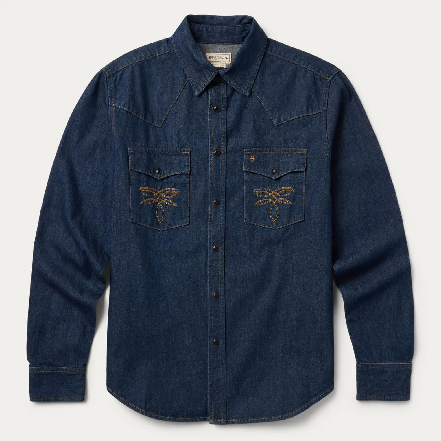 Boot Stitch Raw Denim Shirt -STETSON