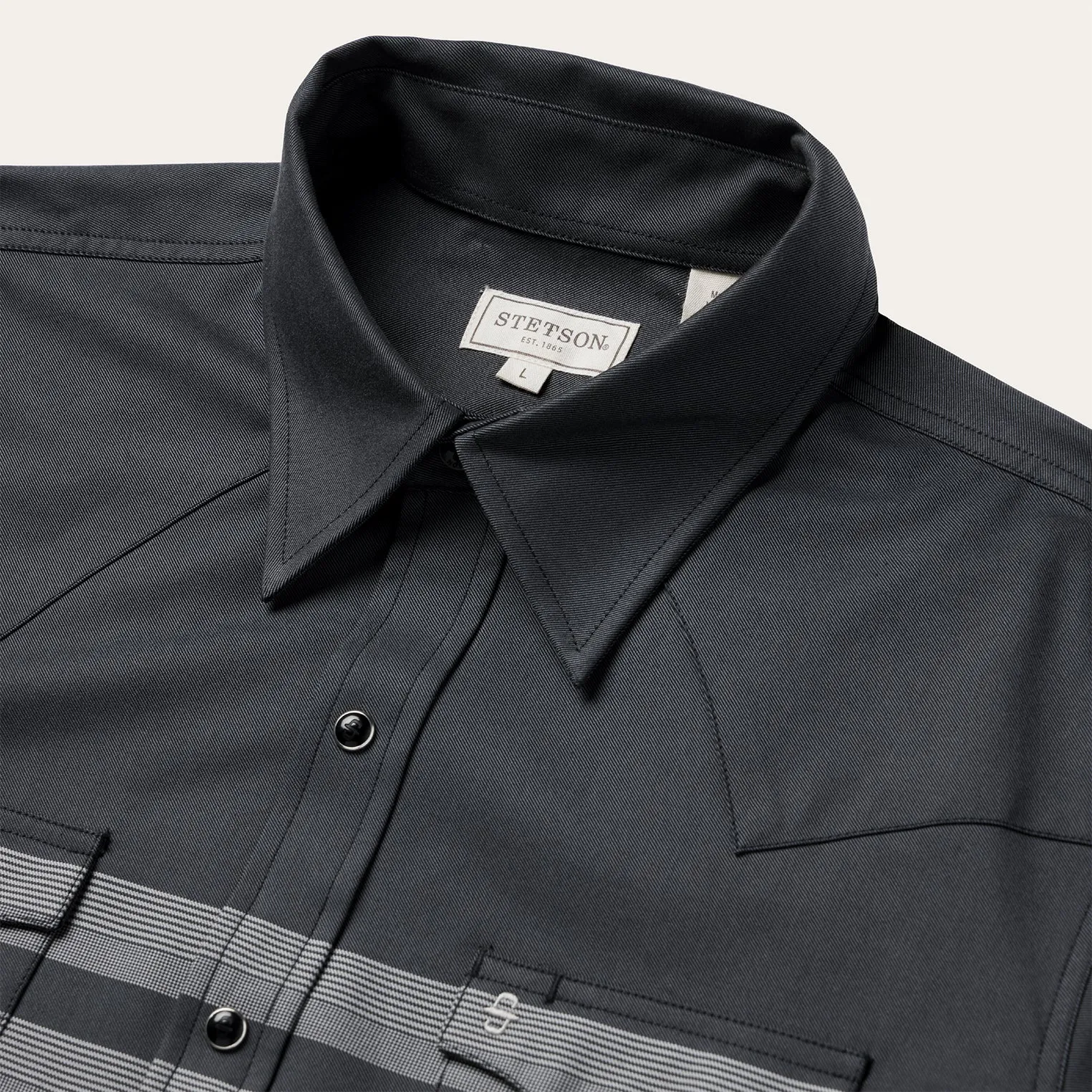 Border Stripe Twill Western Shirt -STETSON