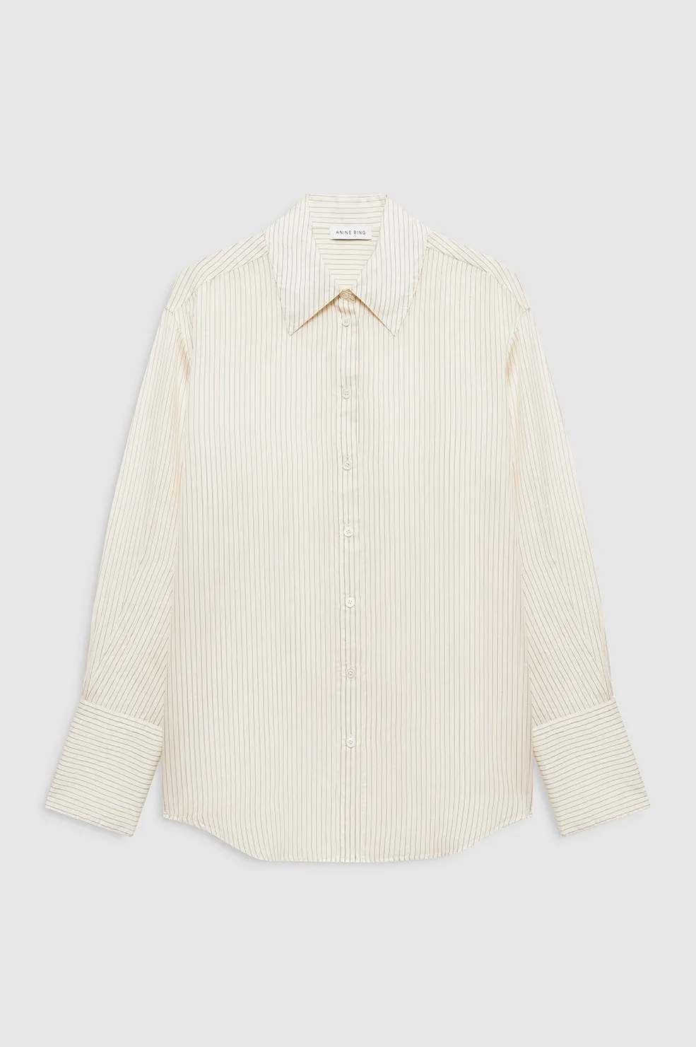 Bridget Shirt - Ivory And Black Pinstripe -ANINE BING