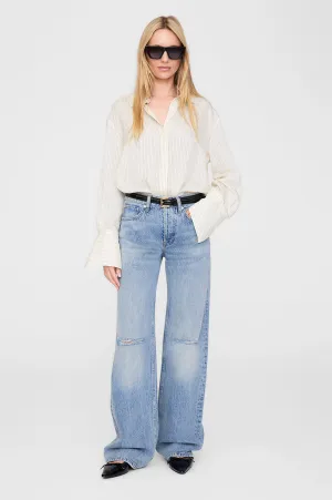 Bridget Shirt - Ivory And Black Pinstripe -ANINE BING