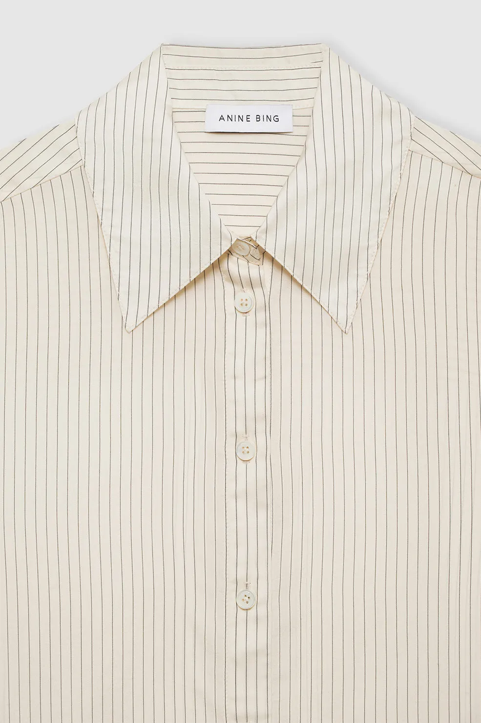 Bridget Shirt - Ivory And Black Pinstripe -ANINE BING