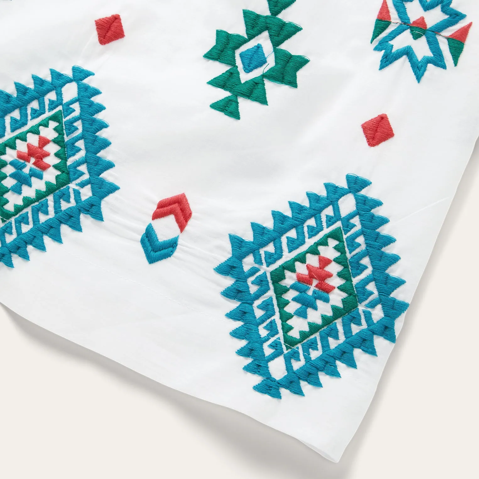 Bright Schiffli Embroidered White Cotton Lawn Dress -STETSON