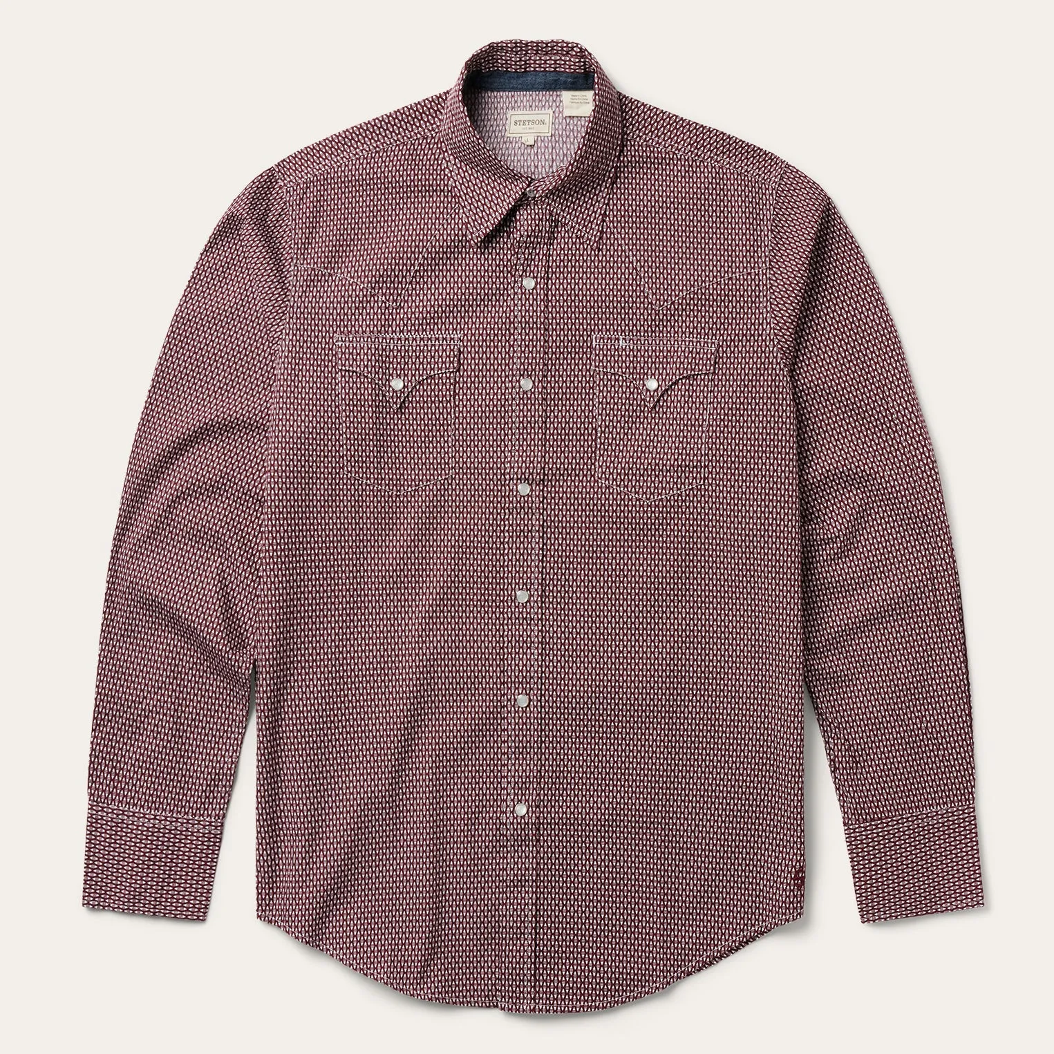 Broken Diamond Print Western Shirt -STETSON