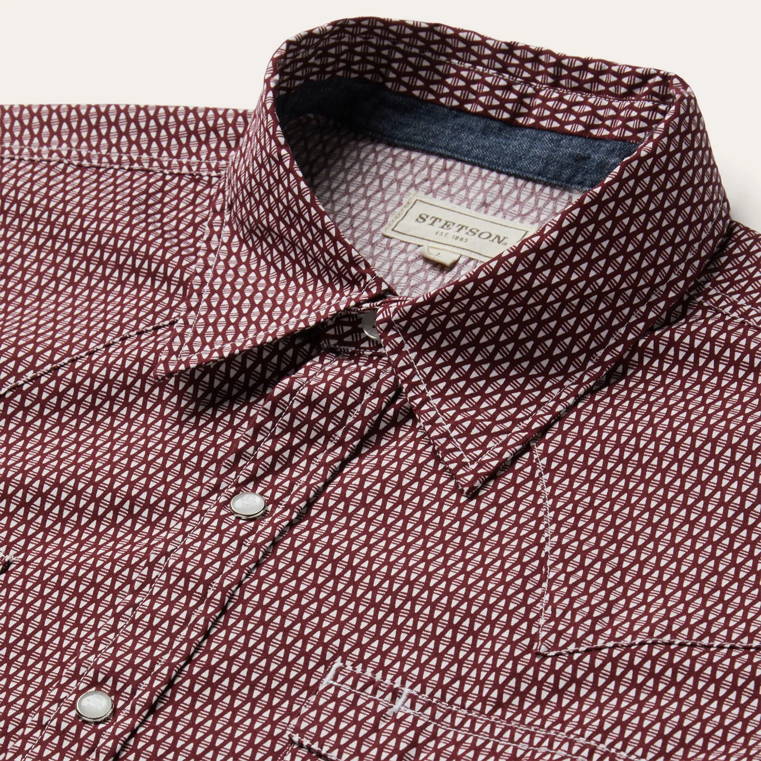 Broken Diamond Print Western Shirt -STETSON