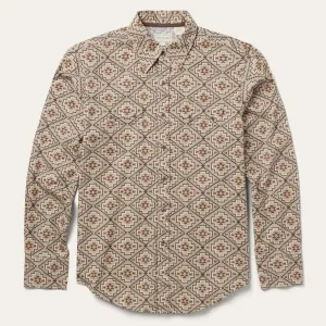 Brown Aztec Poplin Western Shirt -STETSON