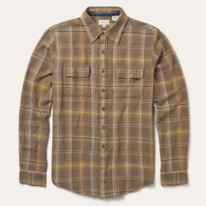 Brown Flannel Button-Front Shirt -STETSON