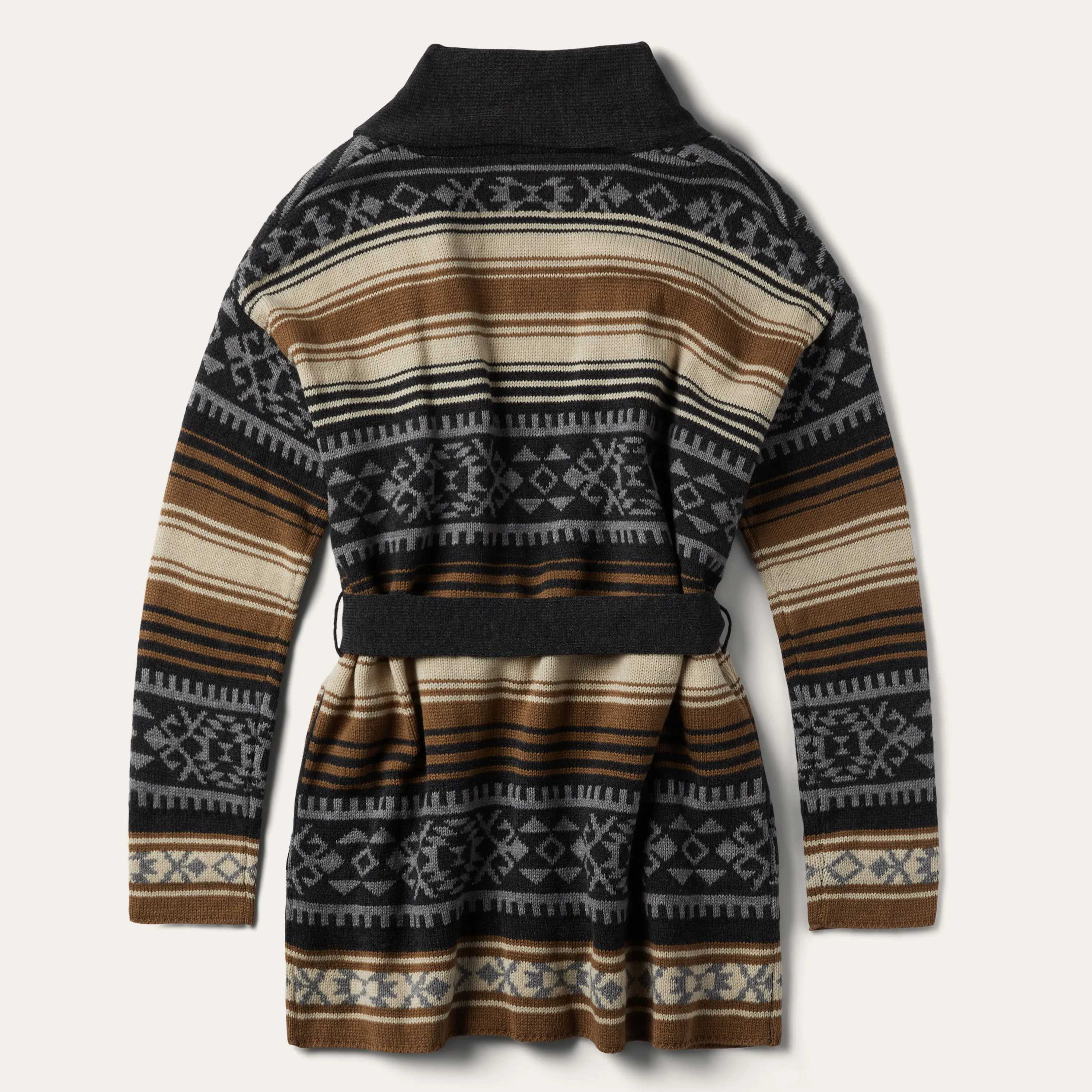 Brown Serape Belted Cardigan -STETSON
