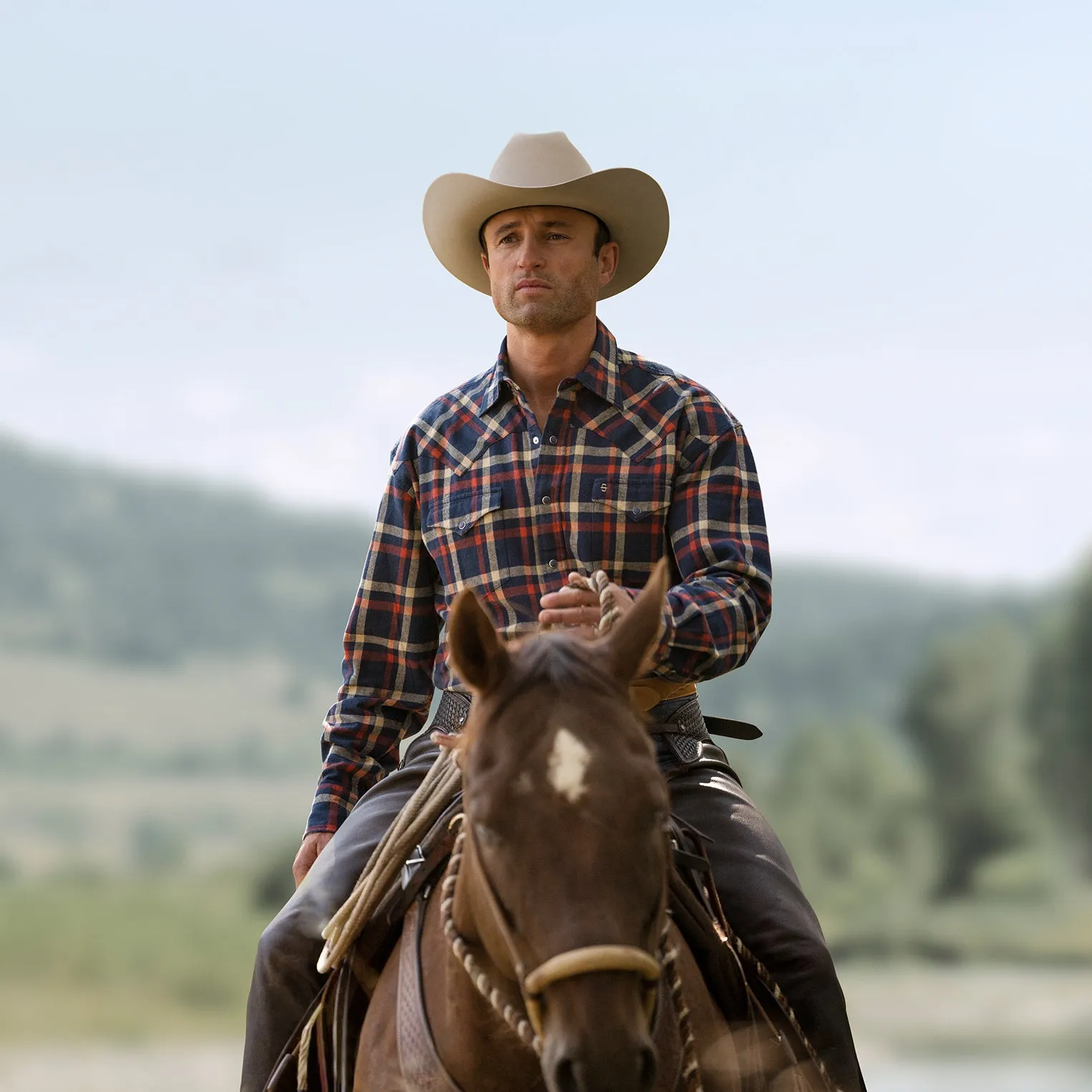 Brushed Twill Plaid Shirt -STETSON