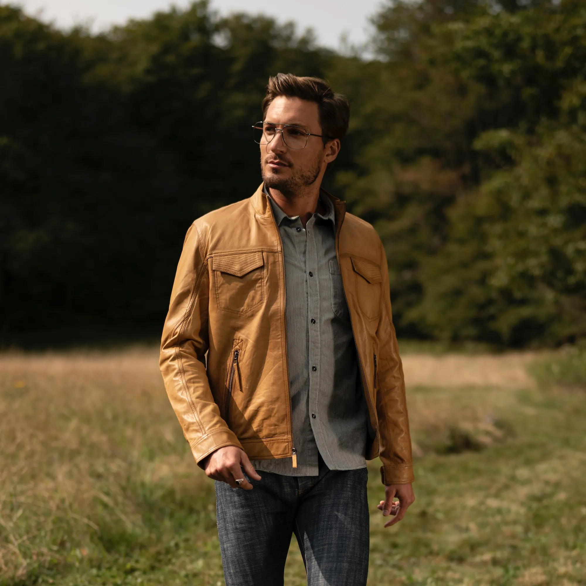 Butter Soft Distressed Leather Jacket -STETSON