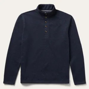 Button-Front Blue Pullover Knit Sweater -STETSON