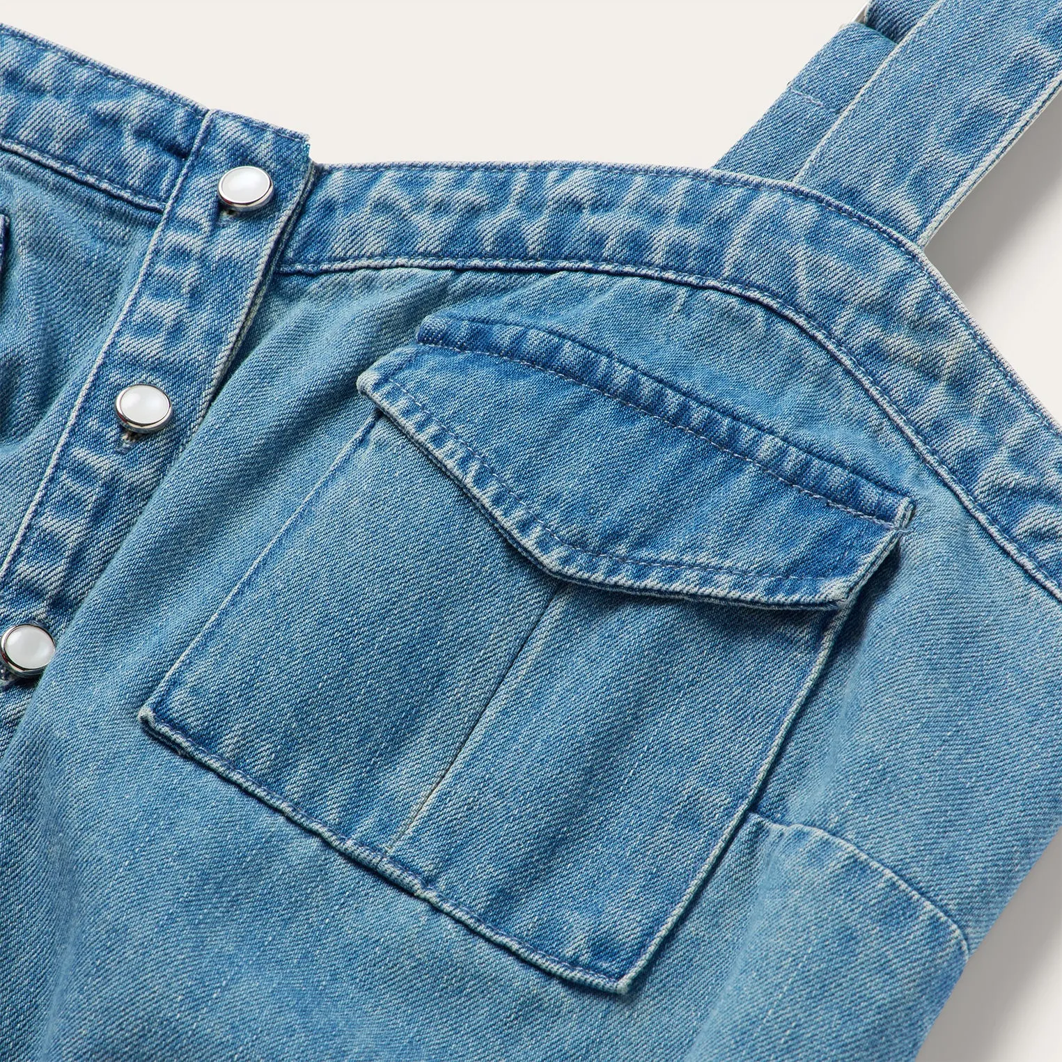Button Front Denim Tank Top -STETSON