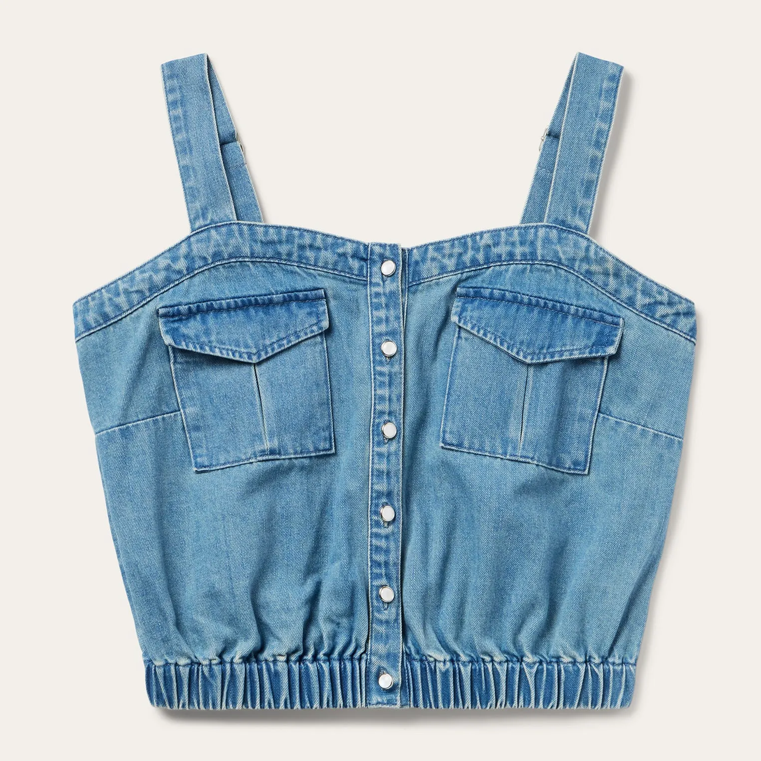 Button Front Denim Tank Top -STETSON