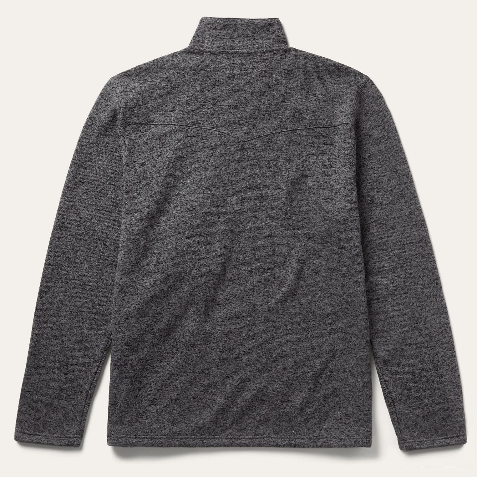 Button-Front Grey Pullover Knit Sweater -STETSON