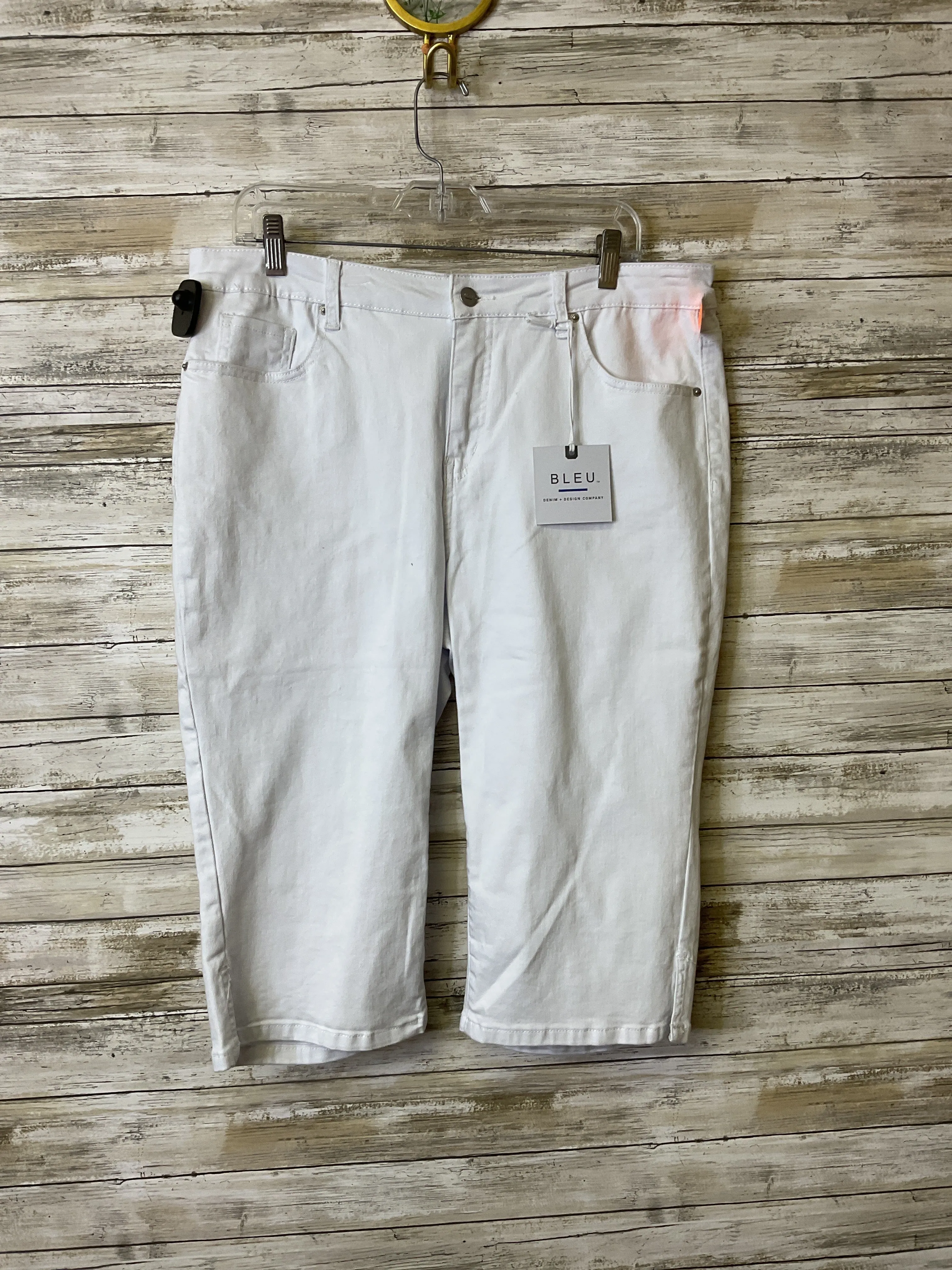 Capris By Bleu In White Denim, Size:16