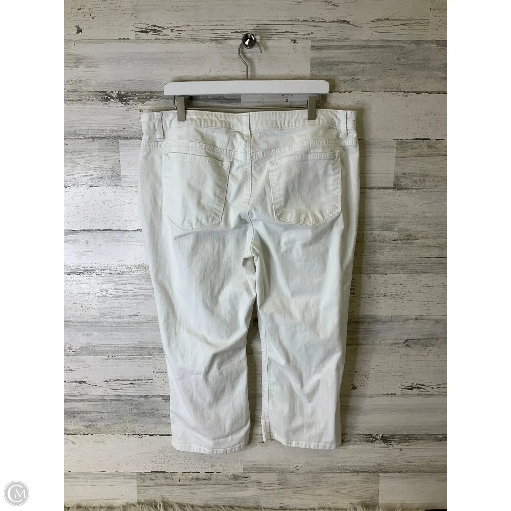 Capris By Lee In White Denim, Size: 18