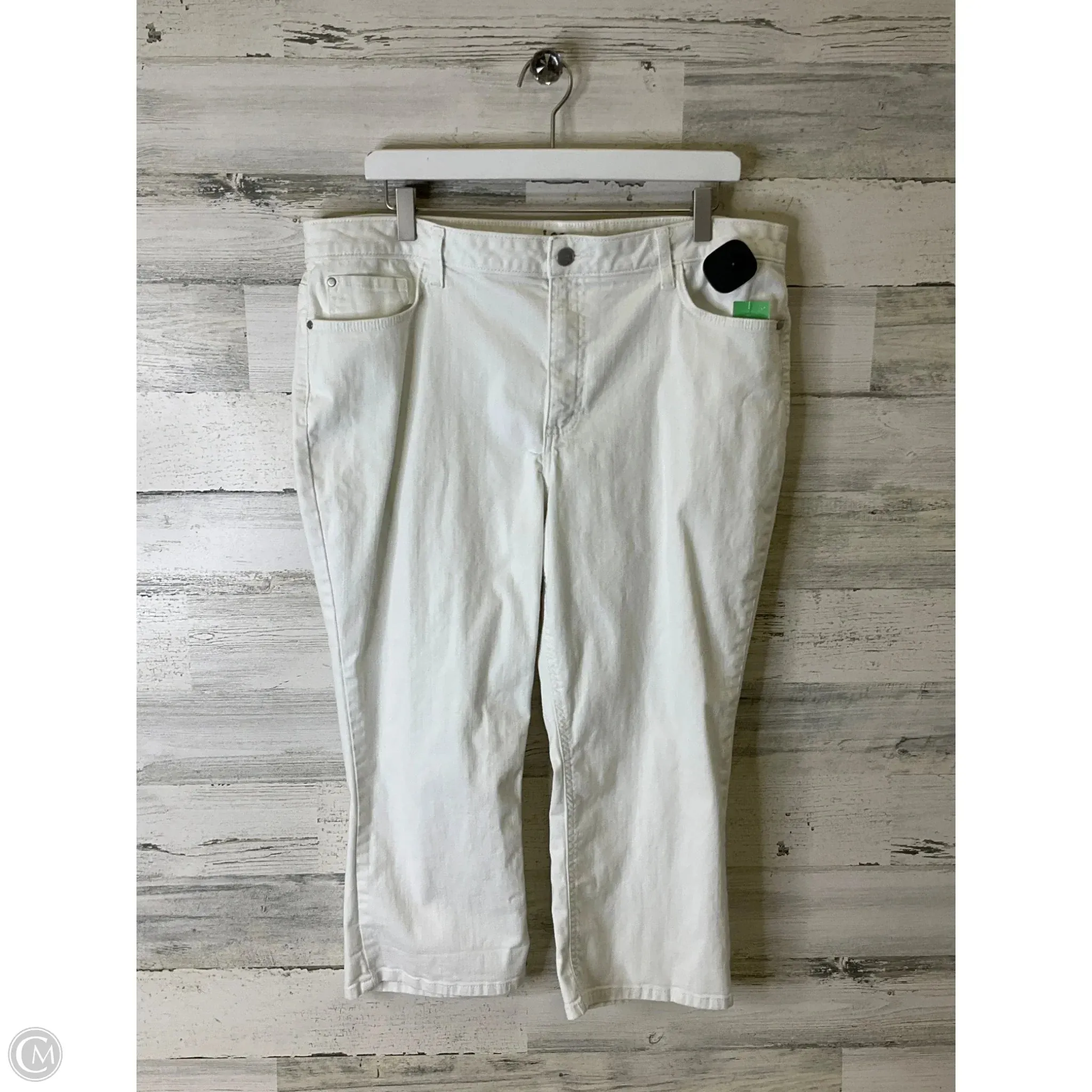 Capris By Lee In White Denim, Size: 18