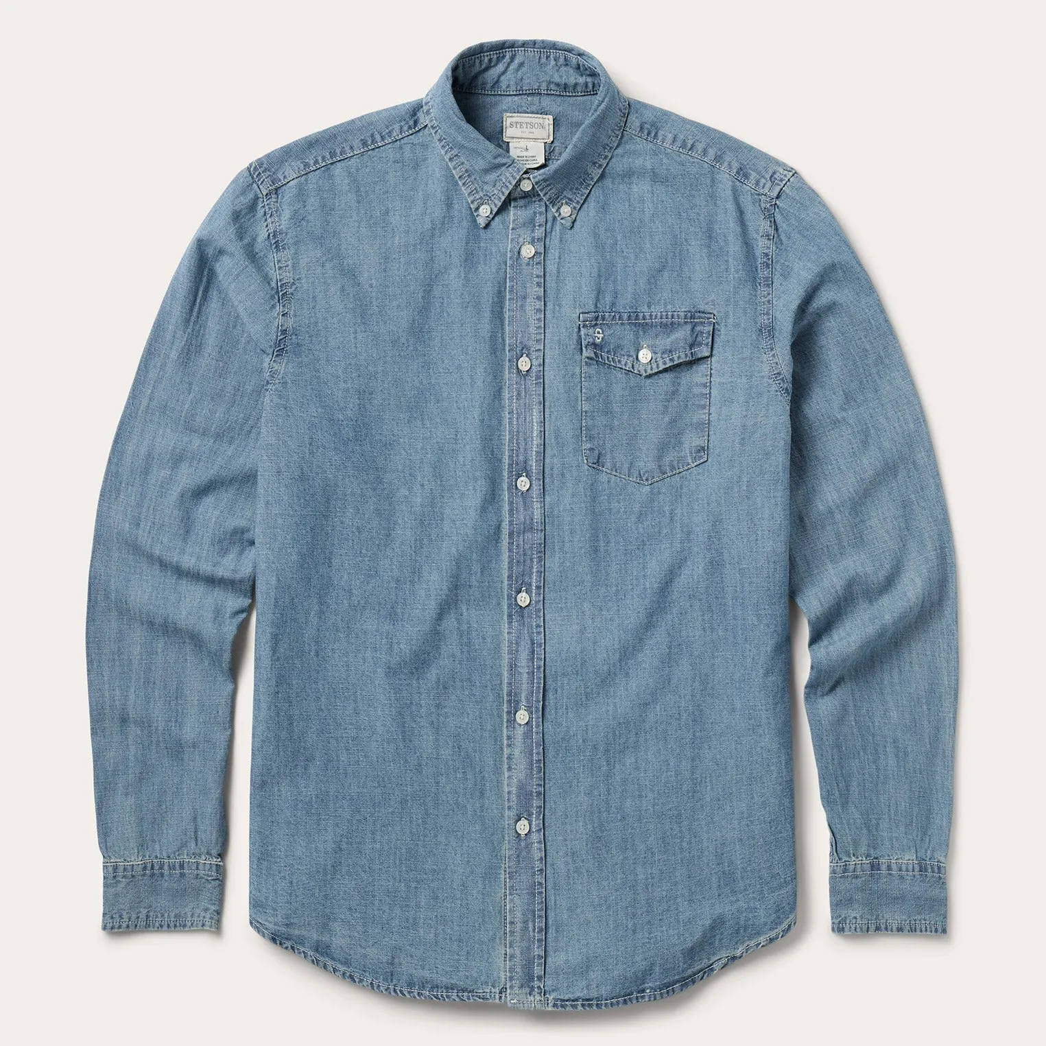 Chambray Button-Down Shirt -STETSON