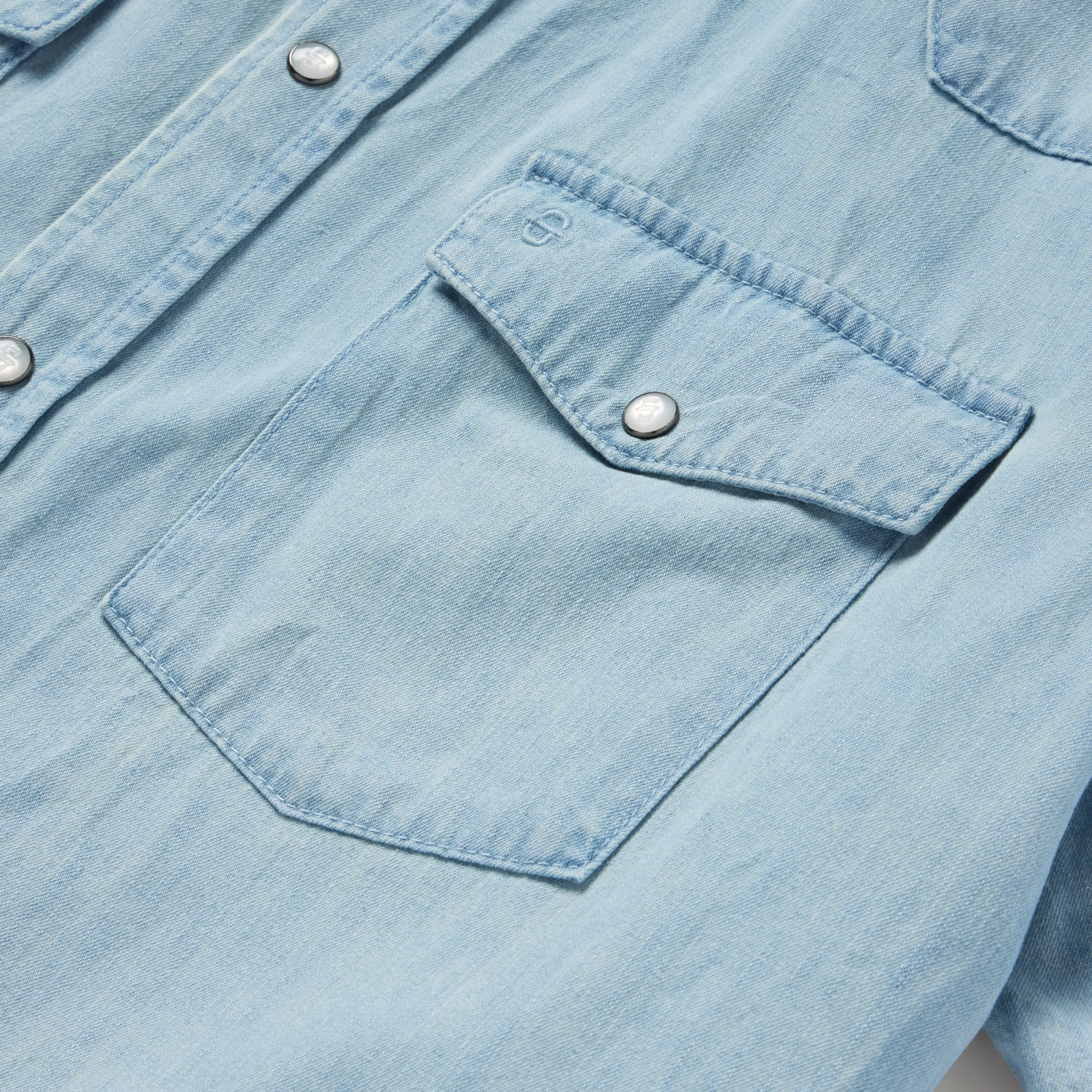 Chambray Oxford Short Sleeve Western Shirt -STETSON