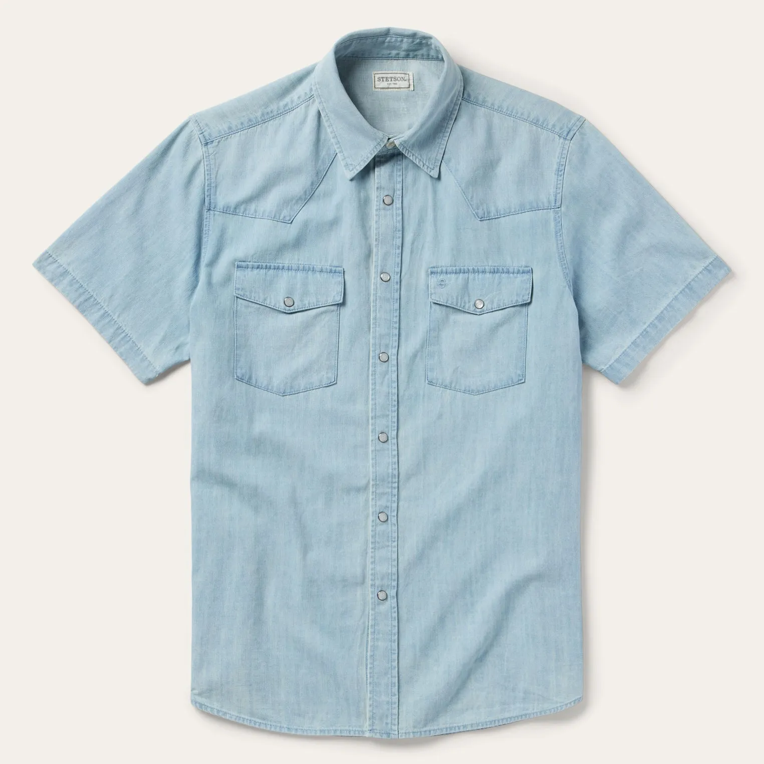 Chambray Oxford Short Sleeve Western Shirt -STETSON