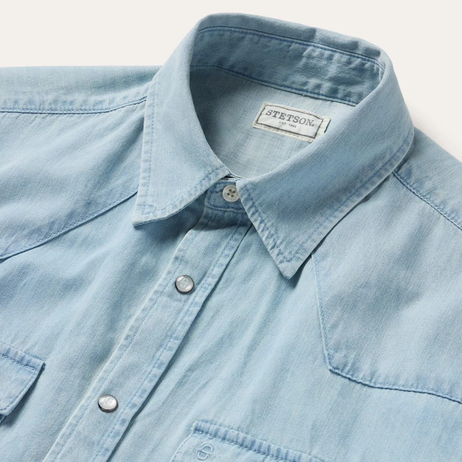 Chambray Oxford Short Sleeve Western Shirt -STETSON